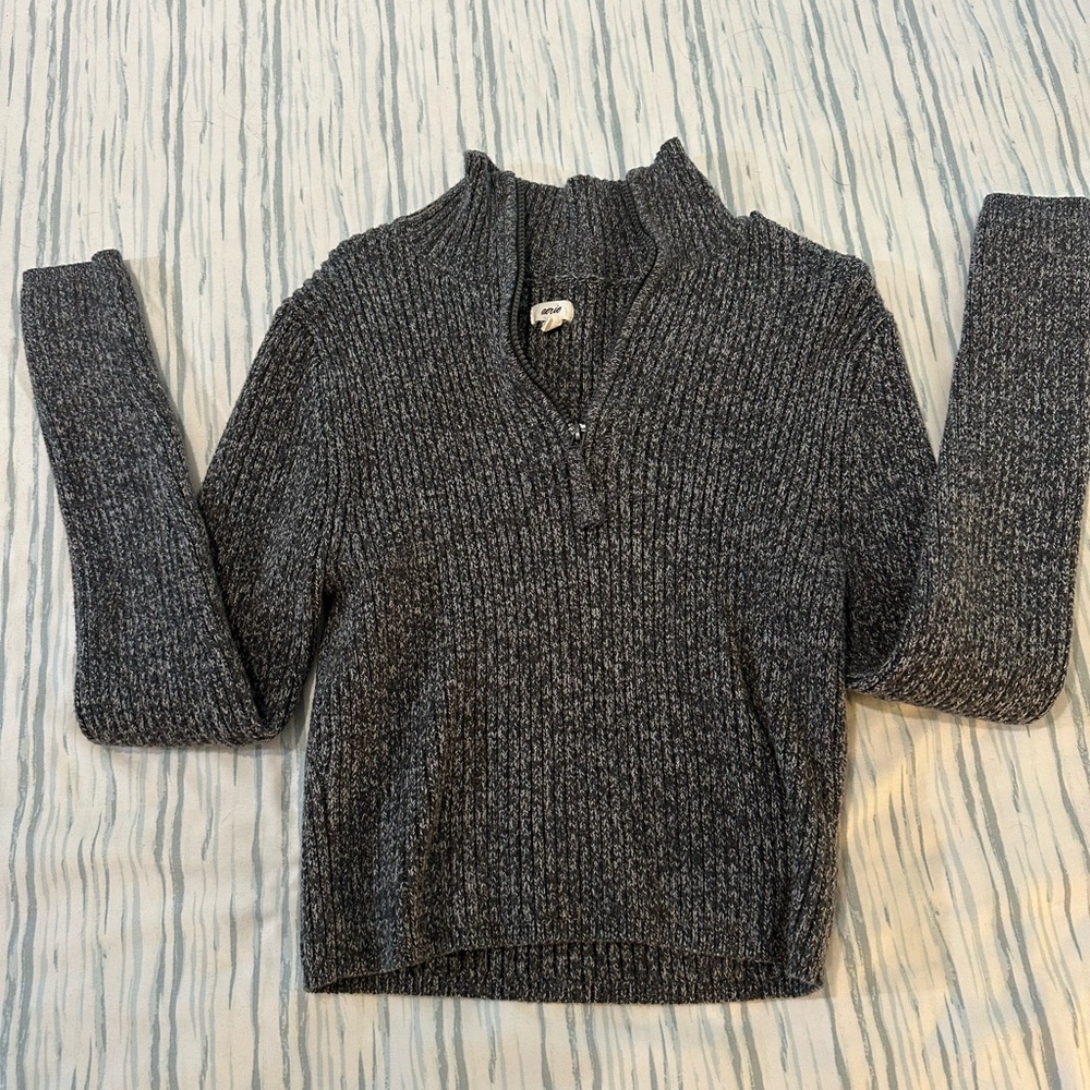 Aerie Cropped Charcoal Cowl Neck Sweater